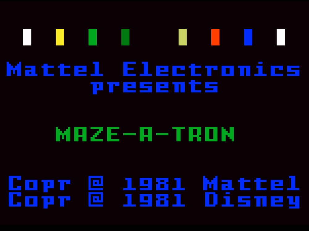 Title Screen of Tron Maze A Tron for Intellivision